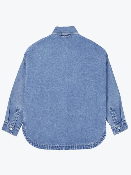 Drop Shoulder Curved Denim Jacket