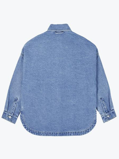 Drop Shoulder Curved Denim Jacket